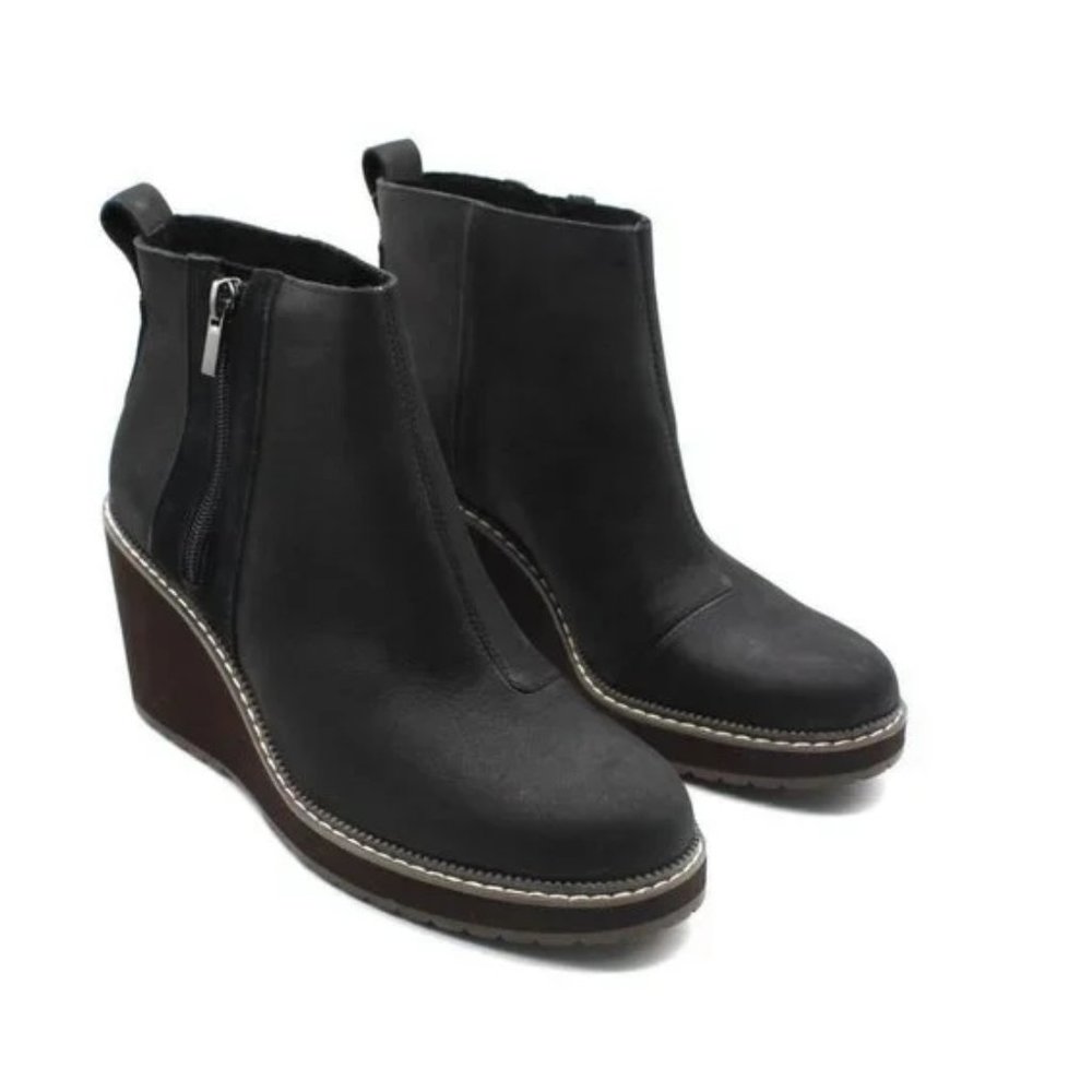 Tom's Raven Water Resistant Wedge Booties